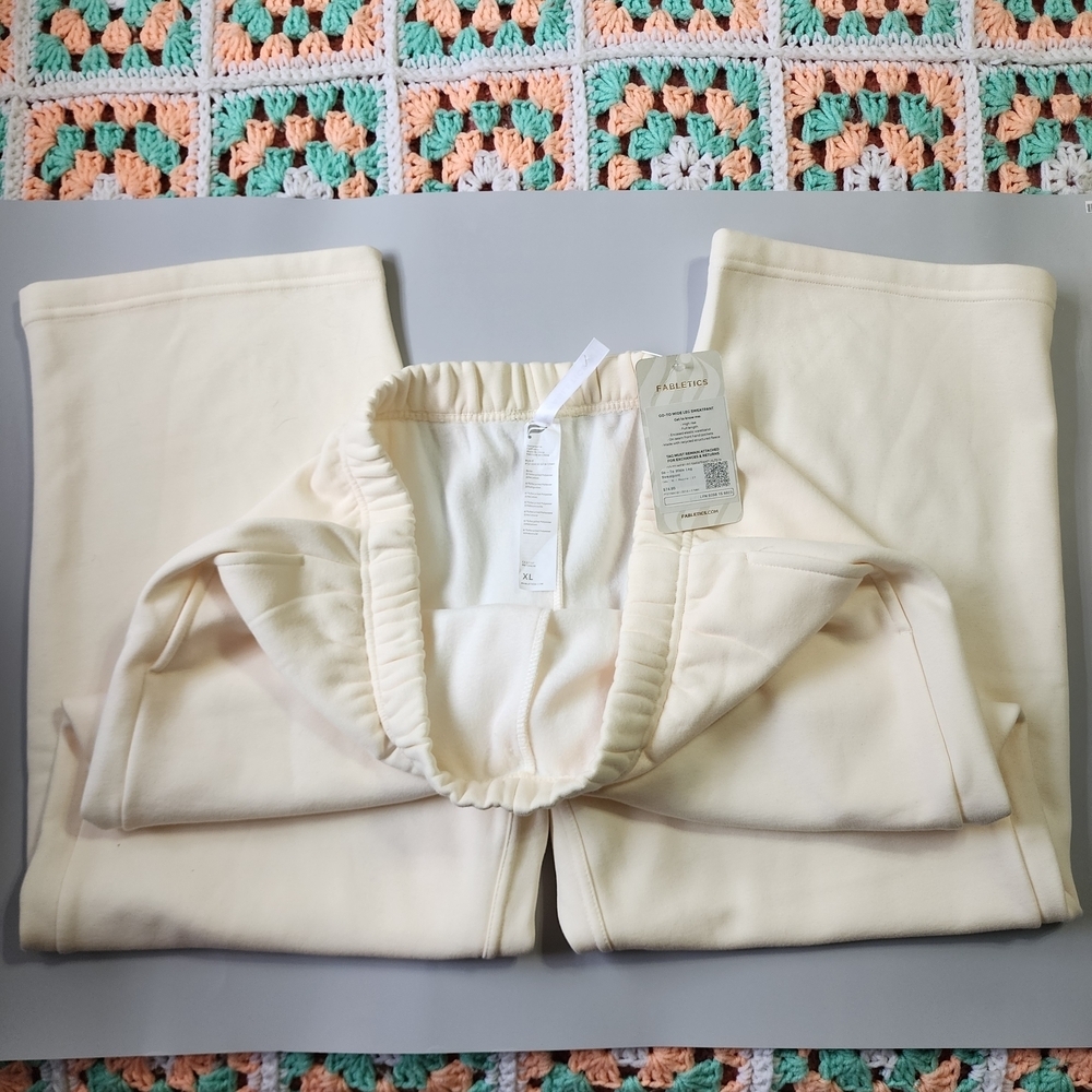 Fabletics Cream Track Pants
